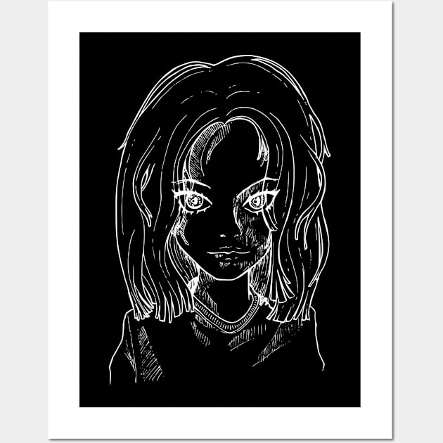 Portrait line art Wall Art by TKDoodle